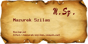 Mazurek Szilas névjegykártya